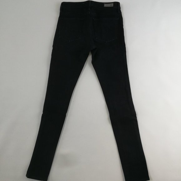 Ag Adriano Goldschmied Farrah High-Rise Skinny Black Jeans 26 - Picture 4 of 9